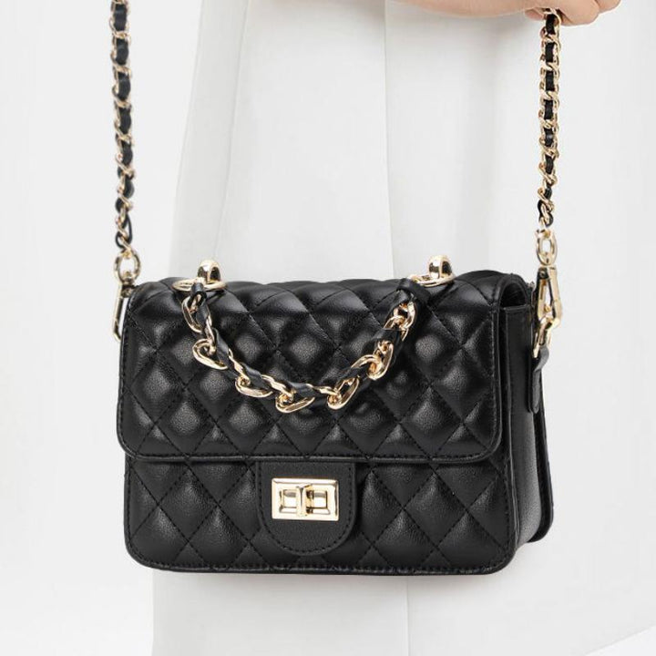 Stylish One Shoulder Crossbody Bag with Diamond Grid Design