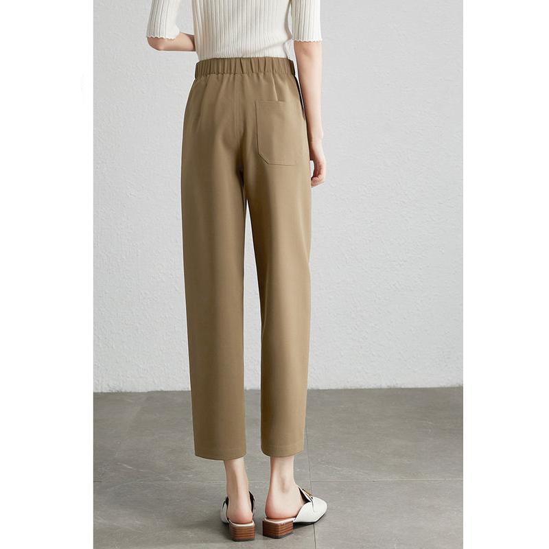 Brown Cropped Harem Pants for Women