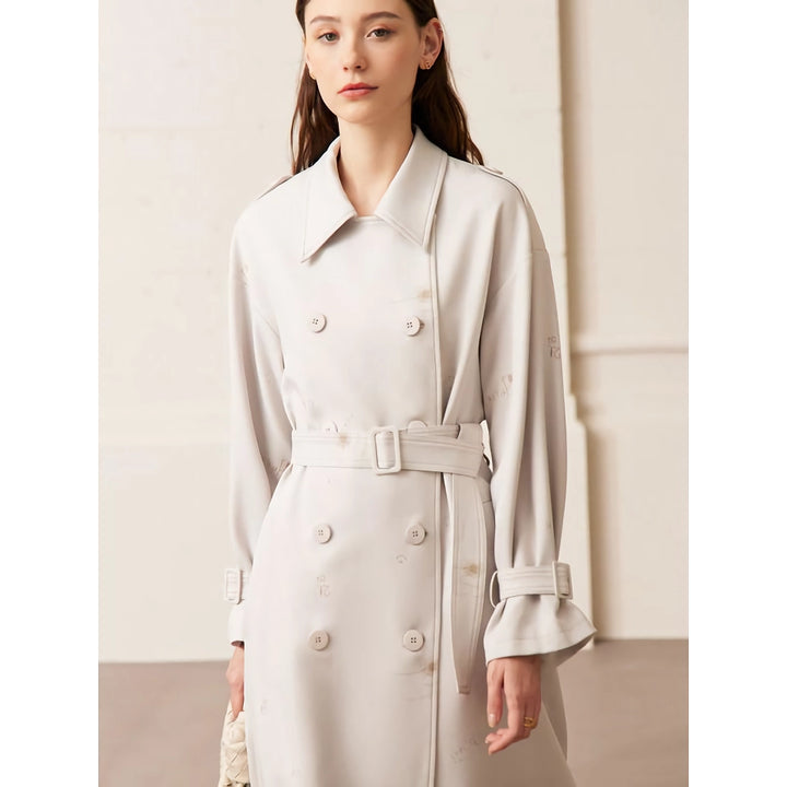 Elegant Double Breasted Minimalist Trench Coat with Belt