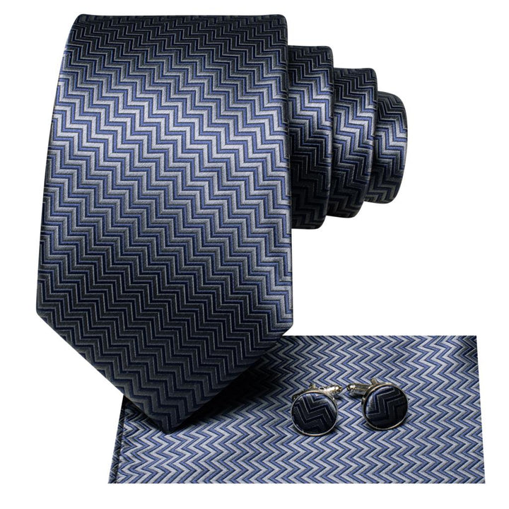 Elegant Grey Silk Tie Set for Men