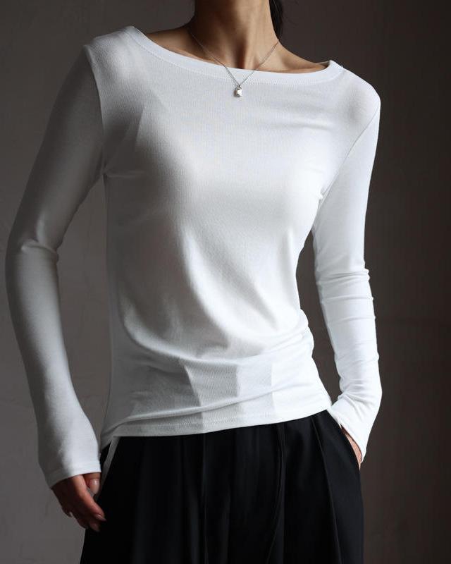 Women's Long Sleeve Modal Stretch Tee – Casual Simple Basics