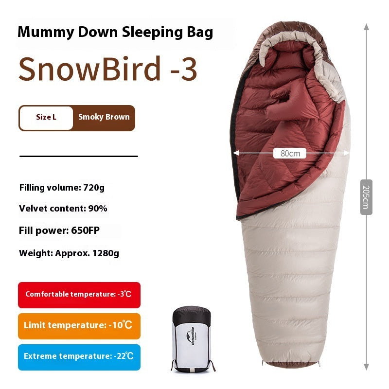 High Down Feather Comfortable Warm Sleeping Bag