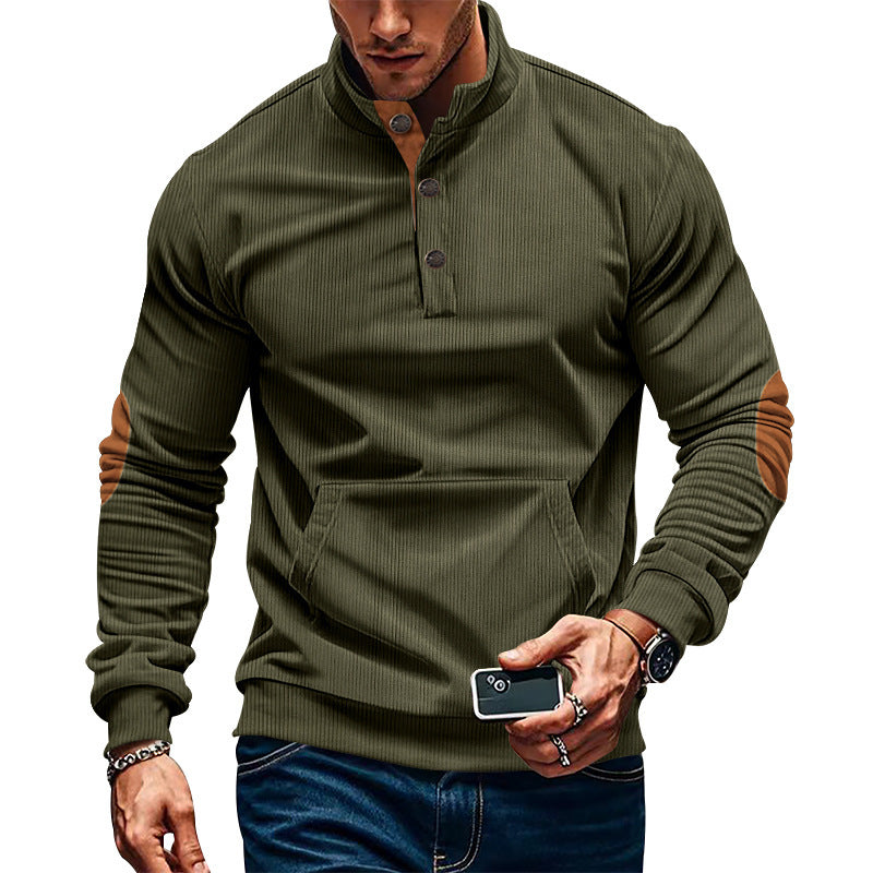 Men's Corduroy Stand Collar Sweater