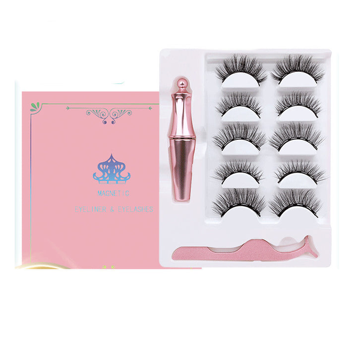 Magnet False Eyelashes Natural Thick Liquid Eyeliner Set