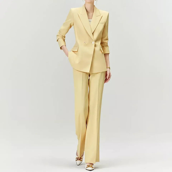 Elegant Yellow Office Pantsuit