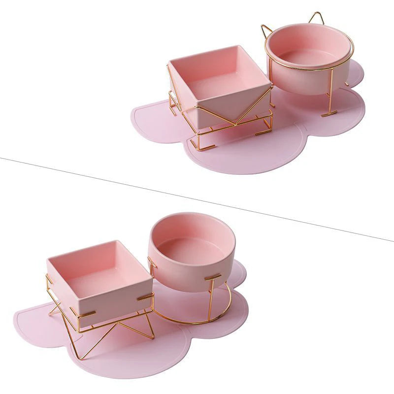 Elevated Ceramic Food and Water Bowl