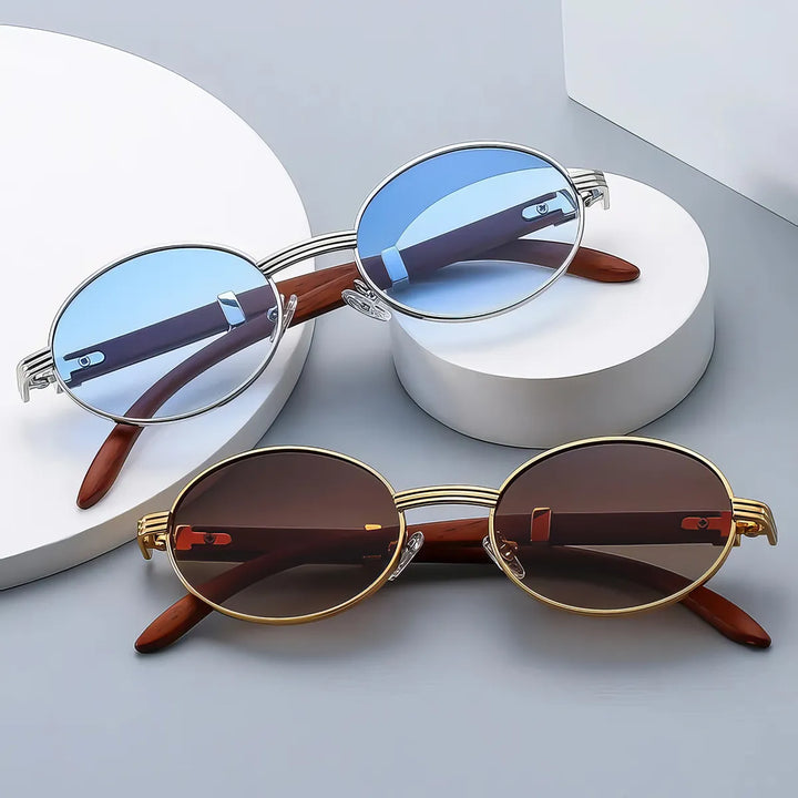 Retro Oval Gradient Lens Sunglasses - Stylish Eyewear for Fashion Enthusiasts