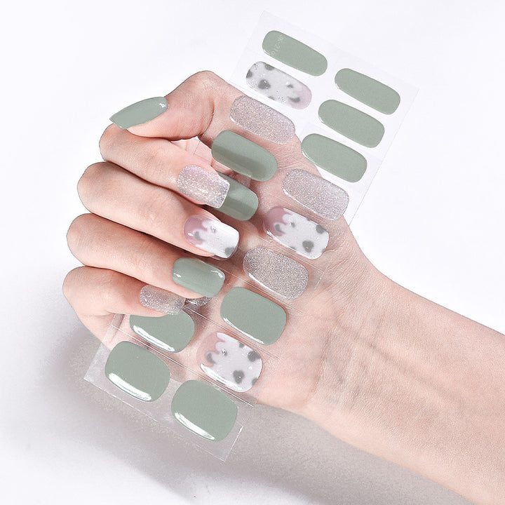 Internet Celebrity Semi-baked Gel Nail Sticker Waterproof And Durable 3d Paper Patch