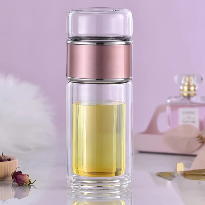 High Borosilicate Glass Tea Infuser Water Bottle