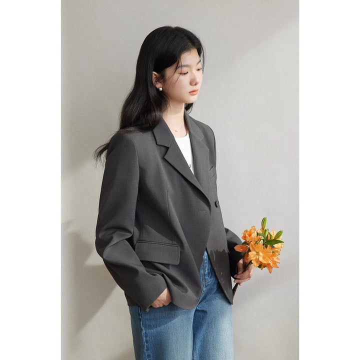 Versatile Women's Solid Color Suit Jacket