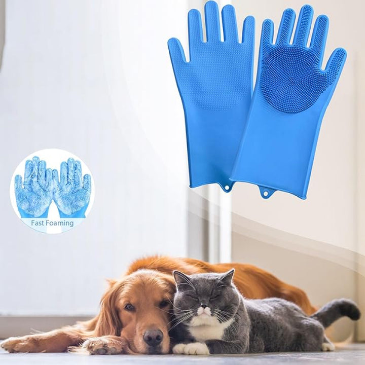 Pet Grooming & Cleaning Silicone Gloves