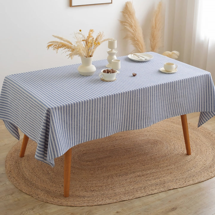 Minimalist Striped Cotton Linen Tablecloth