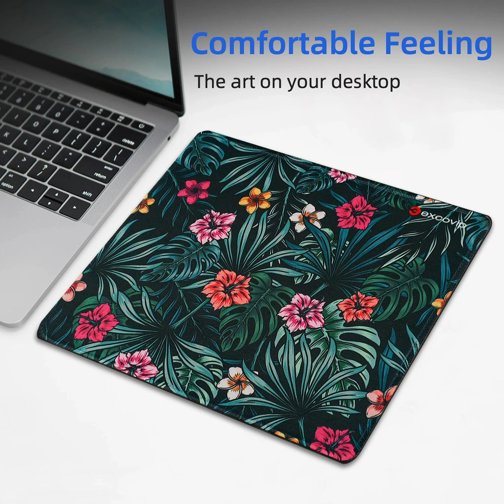 Beautiful Floral Gaming Mouse Pad with Stitched Edge