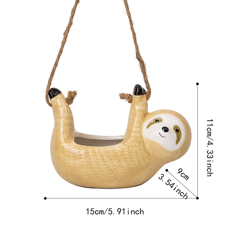 Sloth Hanging Ceramic Wall Vase