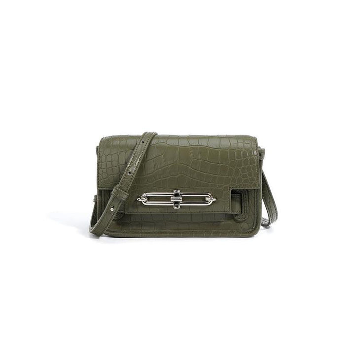 Elegant Crocodile Pattern Shoulder Bag - Small Square Tofu Design, Versatile & Fashionable