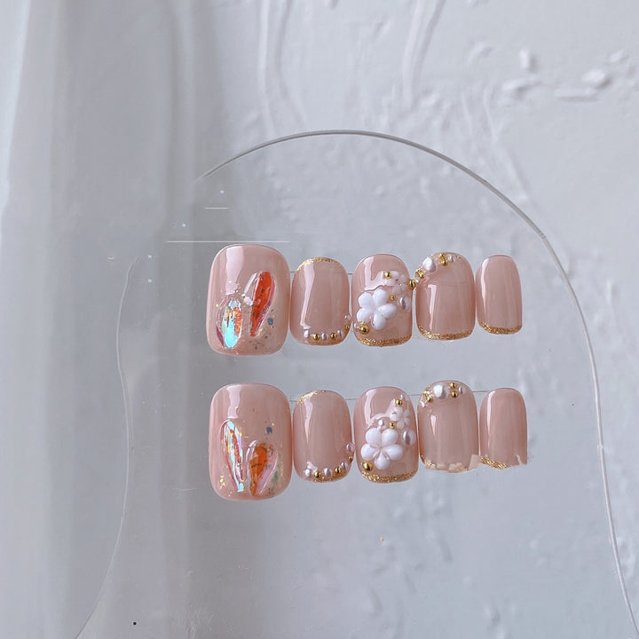 Pearl Floret Removable Nail Patch