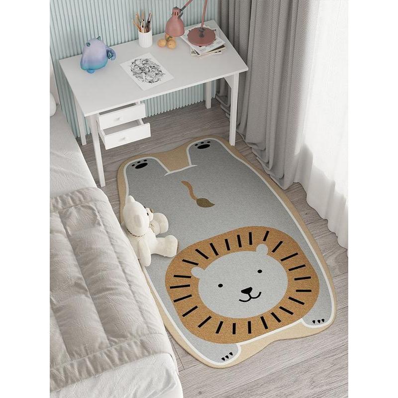 Cute Animal Living Room Decorative Rugs – Plush Soft Cartoon Bedroom Carpet