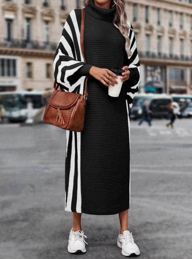 Casual Unisex Style Striped Long Knitted Dress