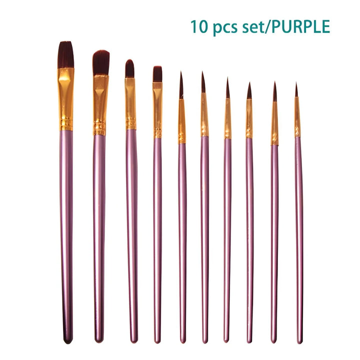 10-Piece Nylon Hair Artist Painting Brush Set