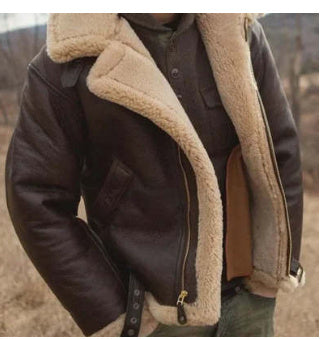 Men's Fashion One-piece Thickened Furry Jacket