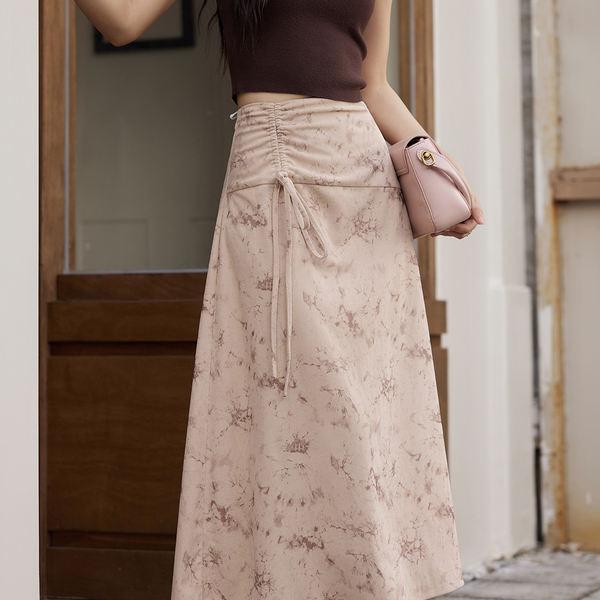 Retro Corduroy Midi Skirt for Women