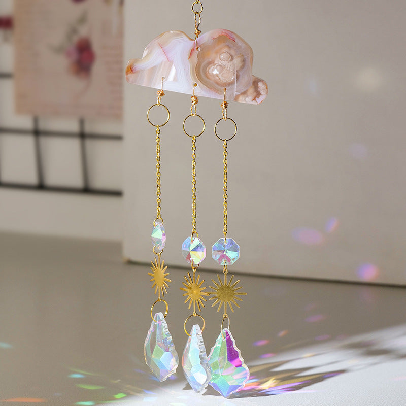 Crystal Cloud Sun Catcher Wind Chimes Christmas Pendant Pendant Chain