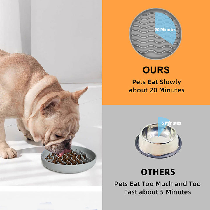 Silicone Non-Skid Slow Feeder Bowl for Dogs