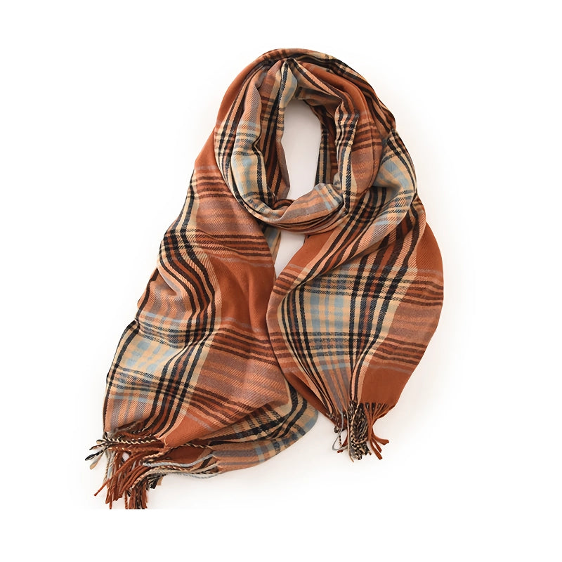 Imitation Cashmere Plaid Winter Scarf