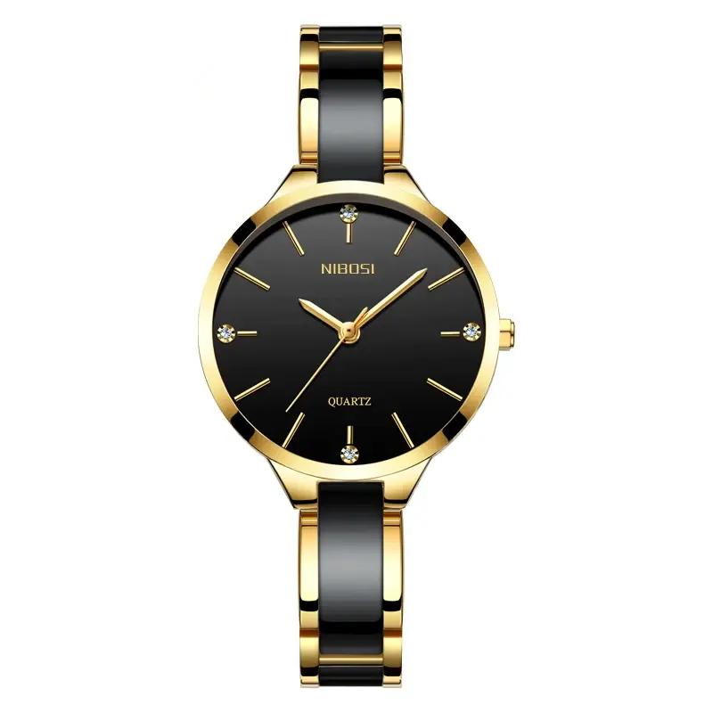 Elegant Ceramic Bracelet Women's Watch with Luminous Hands