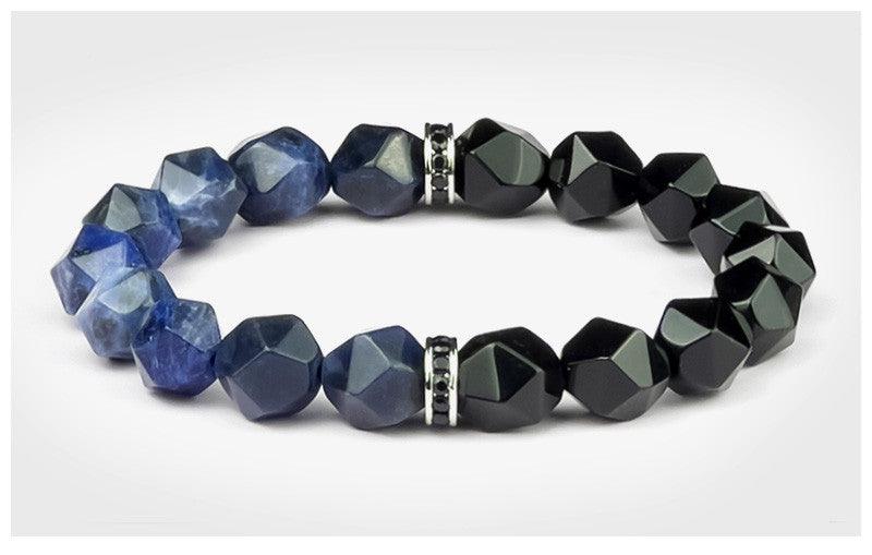 Bracelet Men's Crystal String Natural Blue Stone - Trendha