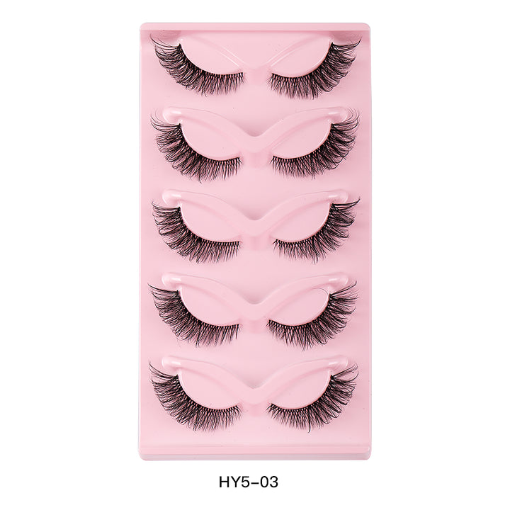 5 Pair 3D Cat Eye Fox Eye Lashes