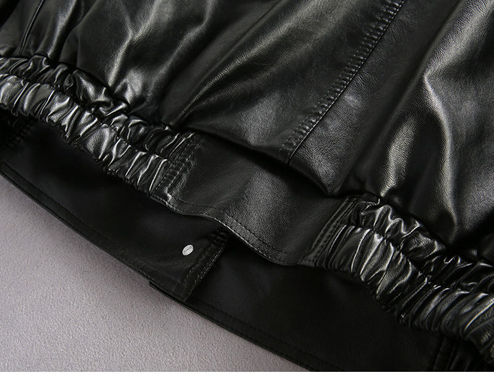 European And American Street Trend Handsome Loose Fitting Leather Clothes