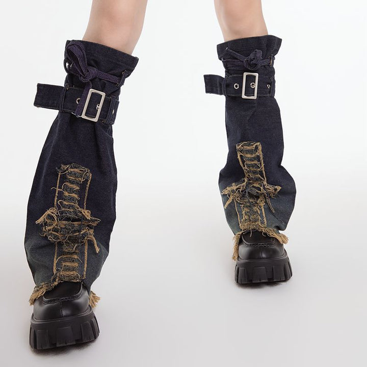 Design Sense American Retro Mid-calf Length Denim Leg Warmer