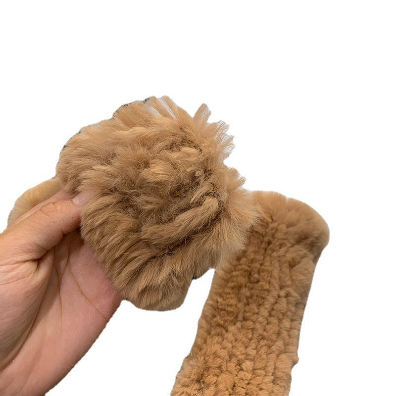 Sweet Warm And Thickened Rex Rabbit Fur Gloves