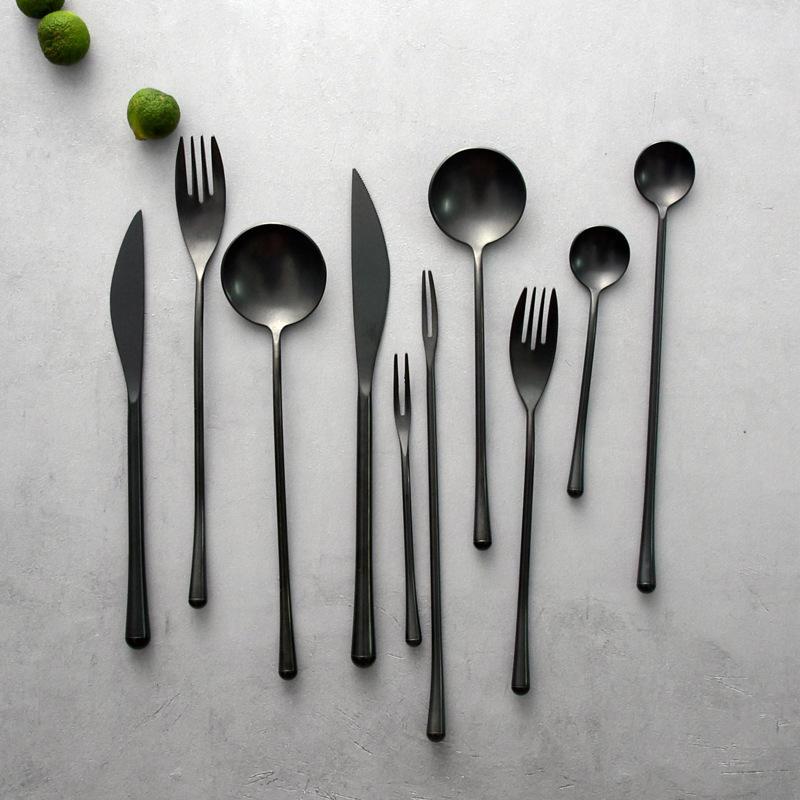 Japanese Retro Black Cutlery Set