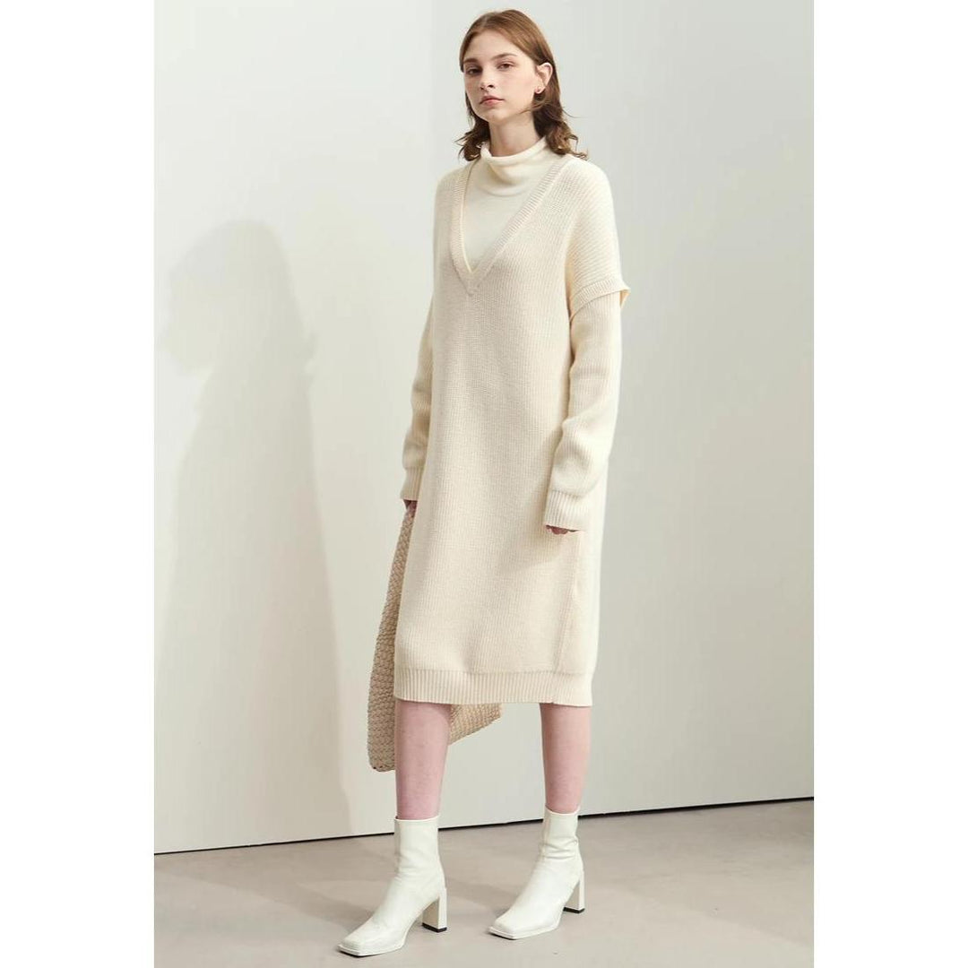 Minimalist Women's Midi Knitted Dress