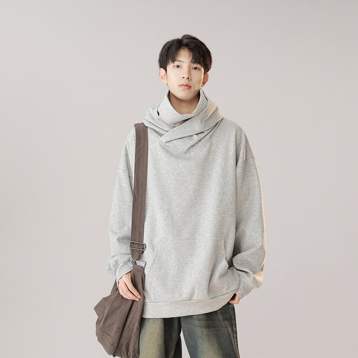 Hooded Turtleneck Sweater Men's Autumn Winter Couple Workwear Mechanical Style