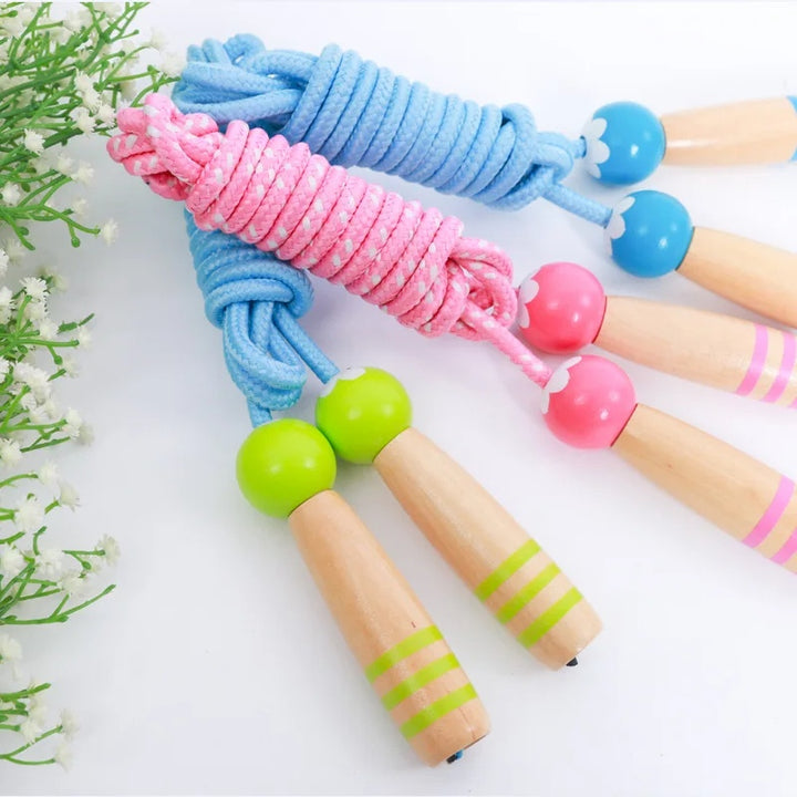 Adjustable Wooden Cartoon Skipping Rope for Kids