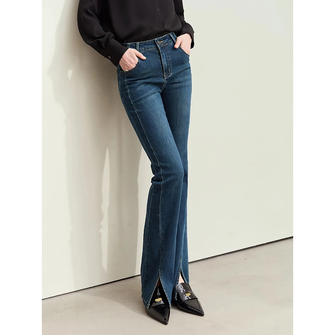 Minimalist Retro Slim Fit Denim Jeans for Women - Autumn Collection