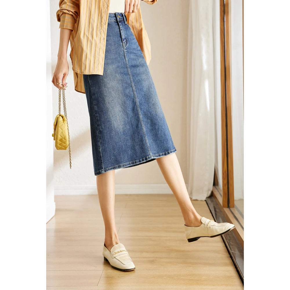 Korean Style Split Denim Skirt