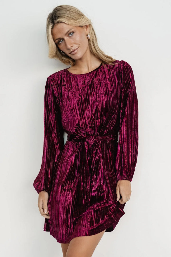 Elegant Velvet Long-Sleeved Dress