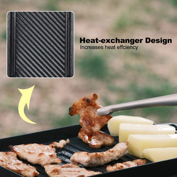 Mini Heat-Resistant Non-Stick Grill Plate Set for Outdoor Cooking