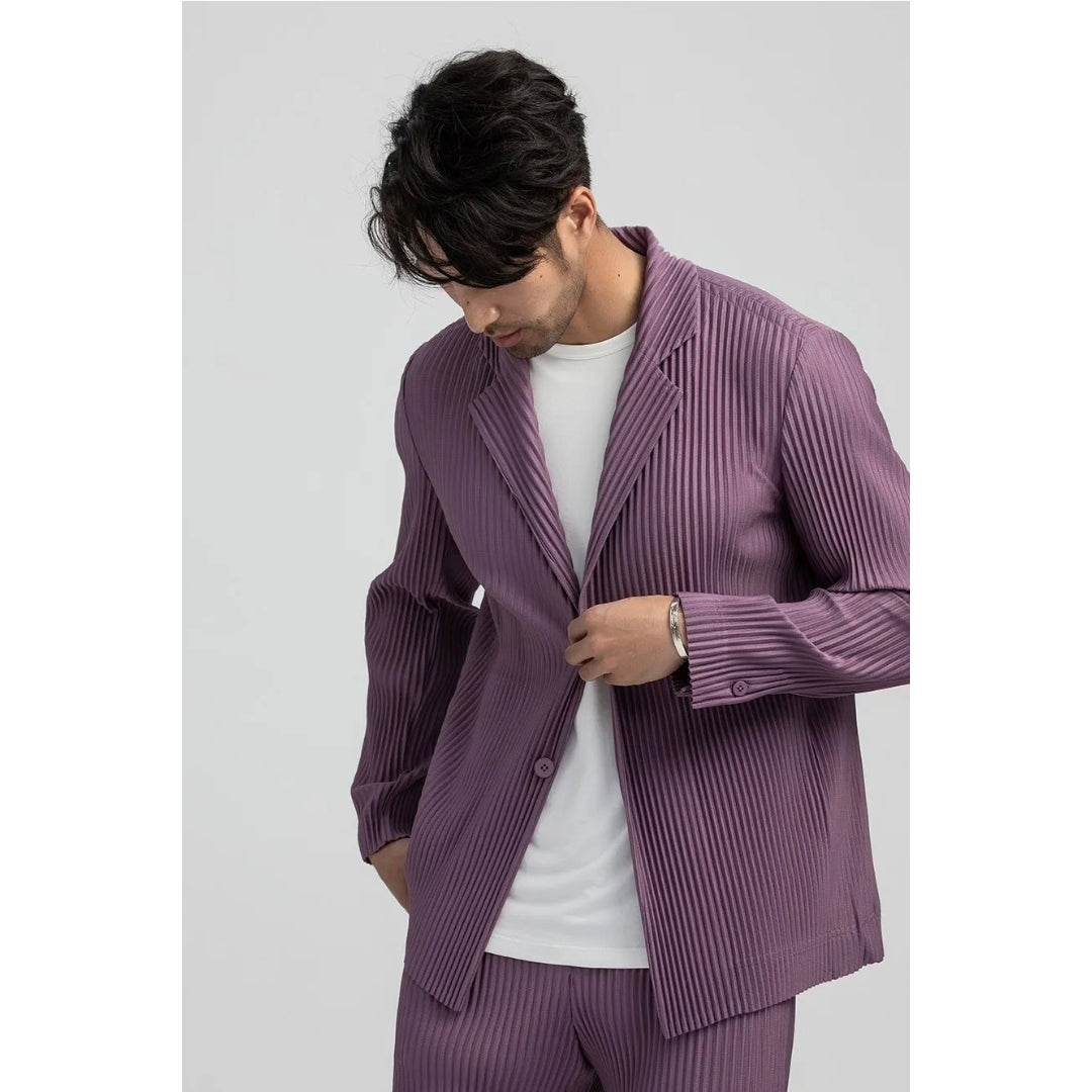 Men's Slim Fit Pleated Blazer