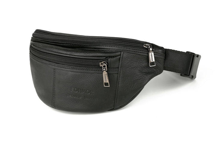 High-end Men's Sports Waist Bag Head Layer Cowhide Belt Bag