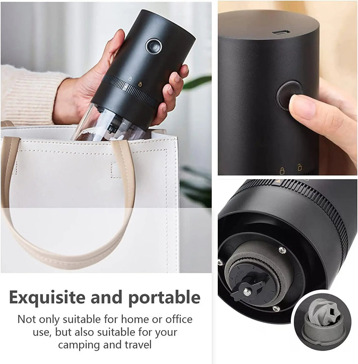 Portable Electric Coffee Grinder with USB Type-C Charging & Ceramic Burr