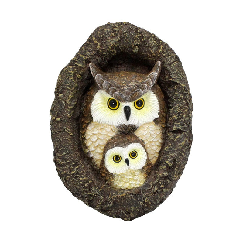 Cute Owl Tree Hanging Resin Ornament for Garden