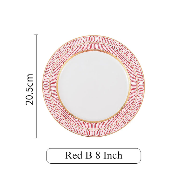 6PCS Nordic Bone China Ceramic Plates Set - Elegant Dinnerware & Dessert Plates