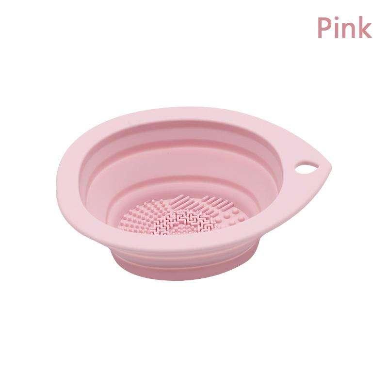 Silicone Makeup Brush Cleaner: Portable Folding Wash Bowl & Scrubber Mat