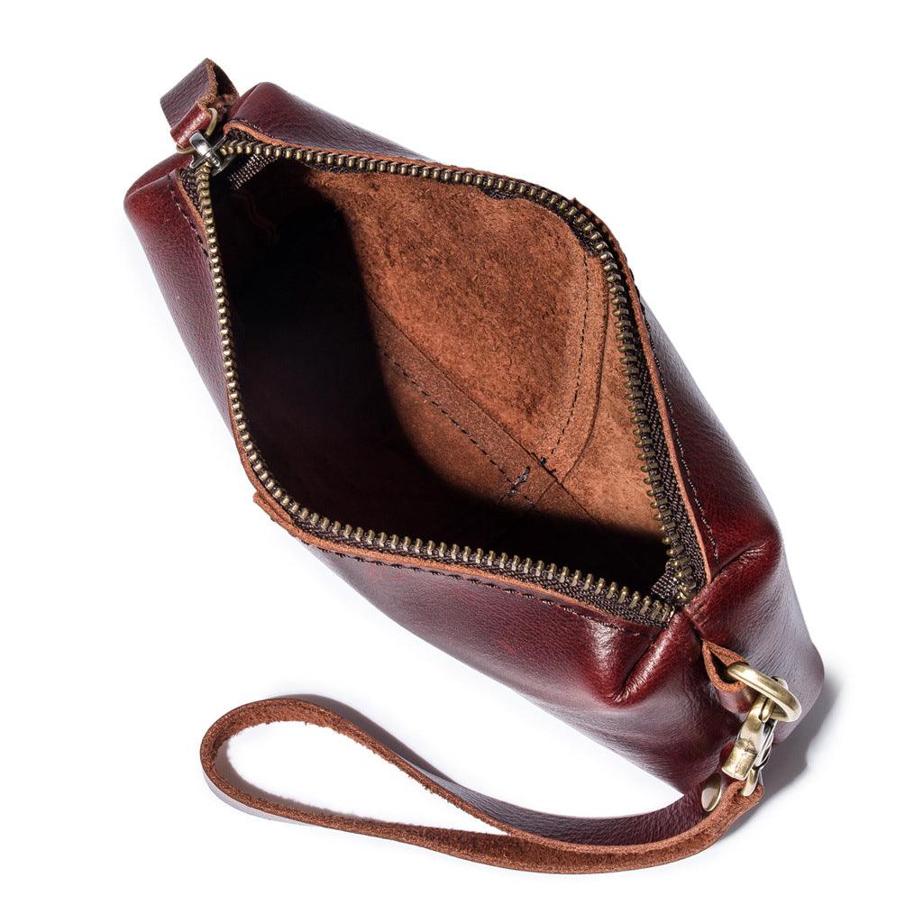 Crazy Horse Leather Simple Retro Long Purse Clutch Bag - Trendha