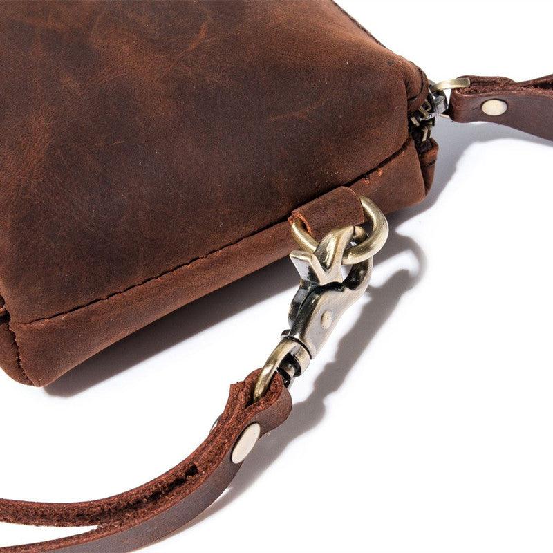 Crazy Horse Leather Simple Retro Long Purse Clutch Bag - Trendha